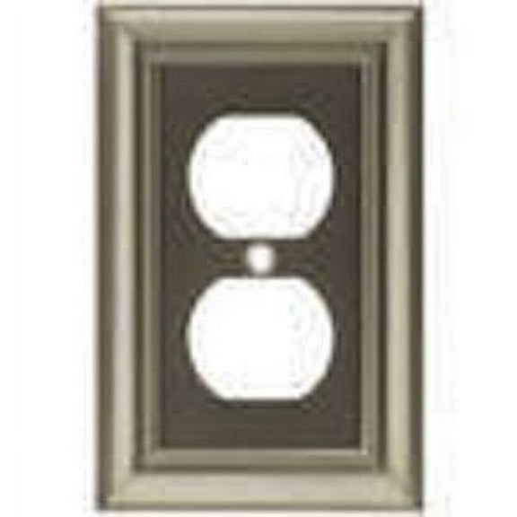 W10086-SN Architectural Single Duplex Outlet Cover Plate Satin Nickel