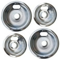 Chrome Stove Burner Drip Pan Set for Whirlpool, Amana, Maytag, 2 6Inch