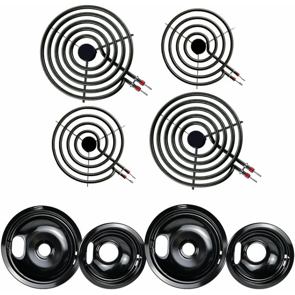 W10290350 W10290353 Drip Pans & MP22YA Electric Burner Set, Fits