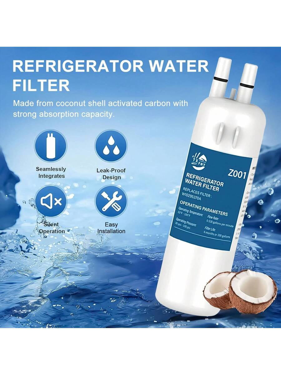 W10295370A EDR1RXD1 Refrigerator Water Filters,Compatible With Whirlpool Refrigerator Water Filter 1, Compatible With W10295370, EDR1RXD1, P4RFWB,  46-9081,  46-9930, White,Z001