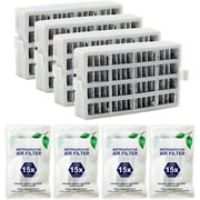W10311524 AIR1 Refrigerator Air Filter Cartridge Replacement for Whirlpool Kenmore Refrigerator Compatible with Fresh Flow Refrigerator Air Filter, White, 4 Pack