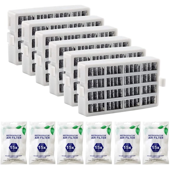 W10311524 AIR1 Refrigerator Air Filter Cartridge Replacement for Whirlpool Kenmore Refrigerator Compatible with Fresh Flow Refrigerator Air Filter, White, 6 Pack