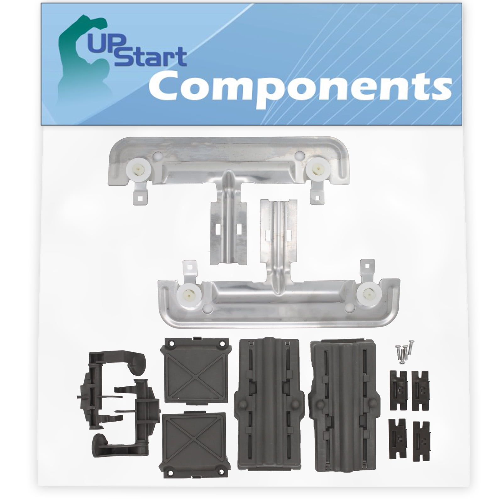 W10712395 Dishwasher Adjuster Replacement Kit Replacement for Whirlpool WDTA50SAHM0 Dishwasher - Compatible with W10712395 Dishwasher Rack Adjuster Kit - UpStart Components Brand