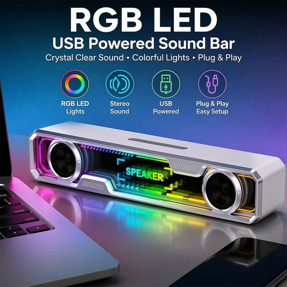  W108 USB Computer Speakers with Audio, Instruction Manual, White