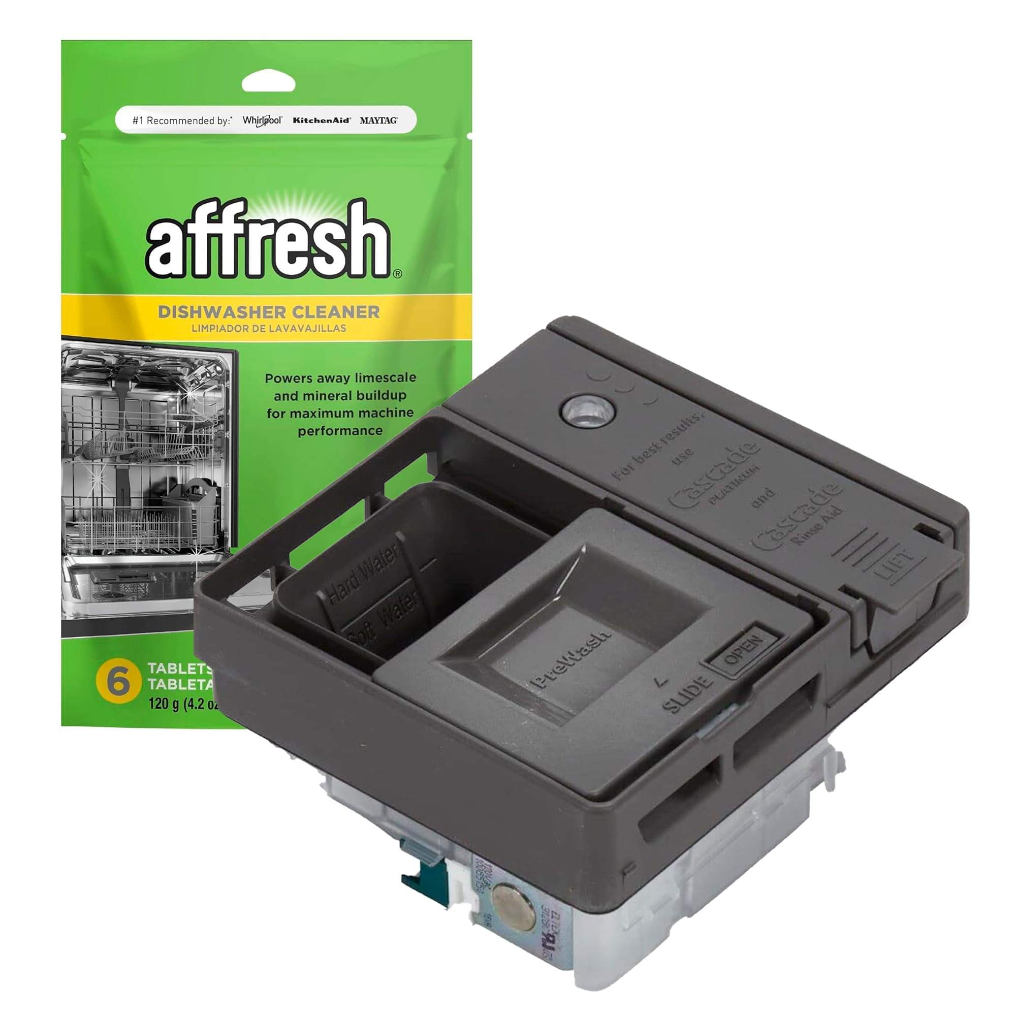 W10861000 Dishwasher Detergent Dispenser Assembly for Whirlpool KitchenAid Maytag Amana Includes