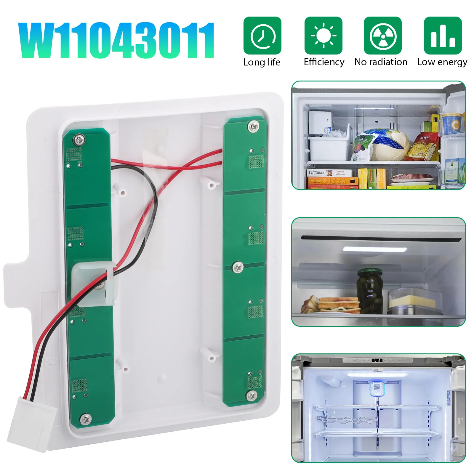 W10866538 W11043011 Refrigerator LED Light Compatible with Kenmore Maytag Amana Whirlpool Refrigerator Led Light Replacement,Replace WRX735SDHZ00 WRX735SDHZ01 WRX735SDHV00 WRF555SDFZ08 Q184G2