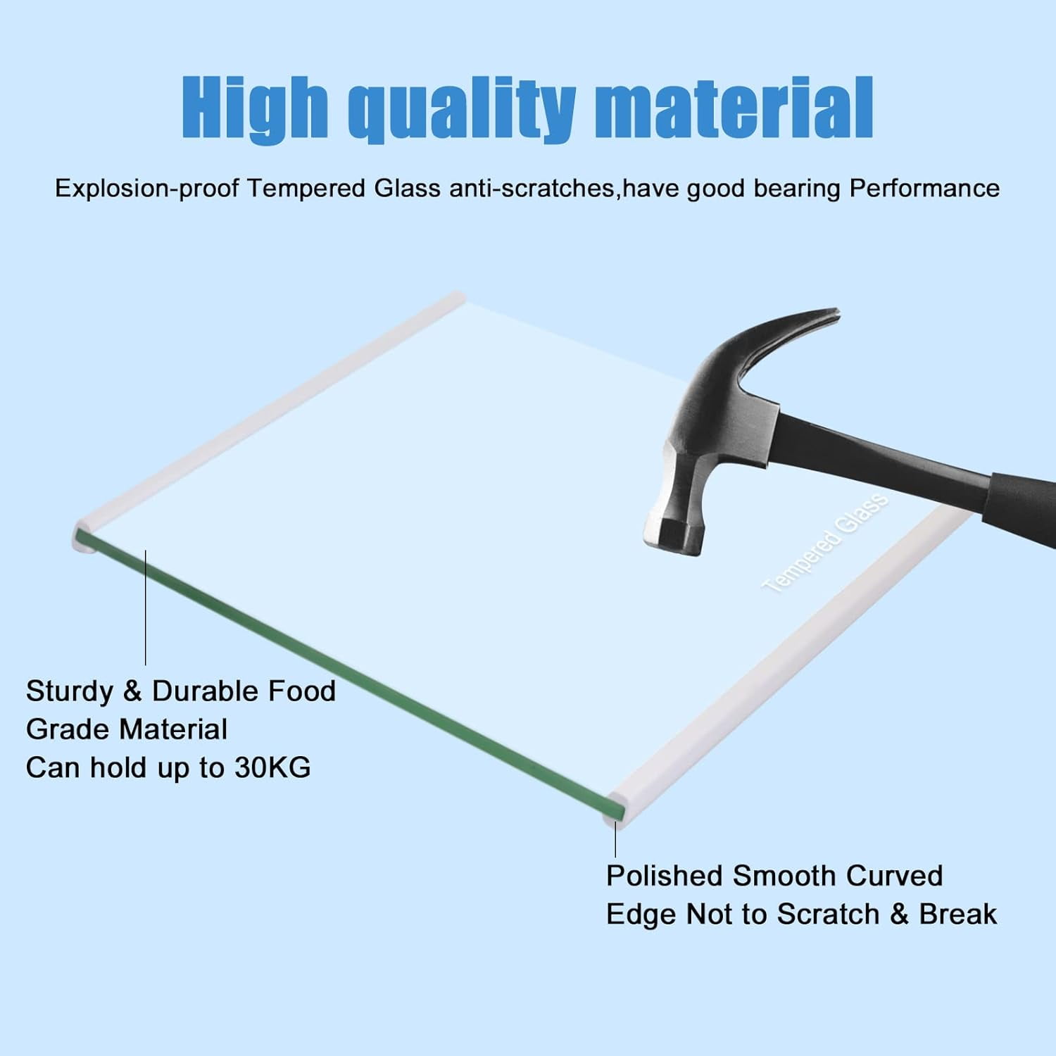W11130203 Freezer Glass Shelf  for   Refrigerator - 11.7" X 10" (2 Pack)