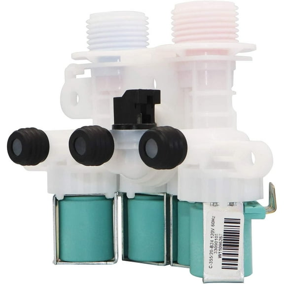 W11165546, 33090105, W10599423 Washer Water Inlet Valve (OEM) Replacement for whirlpool kenmore Washing Machine, Replaces W10758828, W10839828, W11096267, W11165546VP