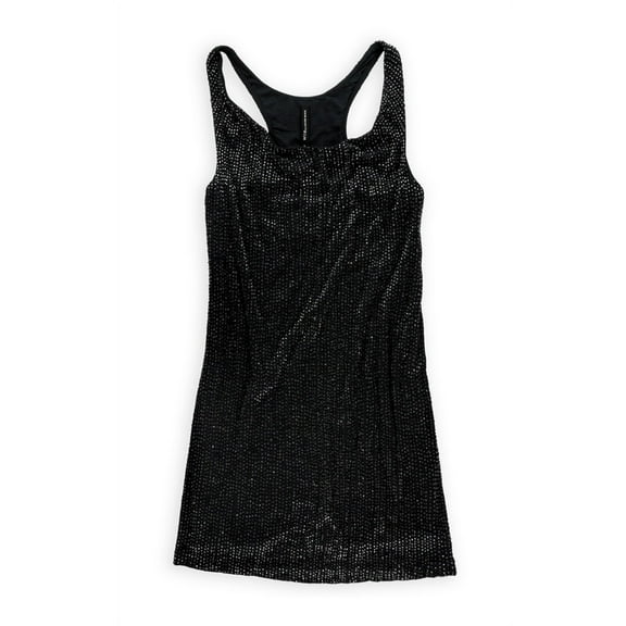 W118 Womens Crystal Beaded Tank Dress, Grey, Large