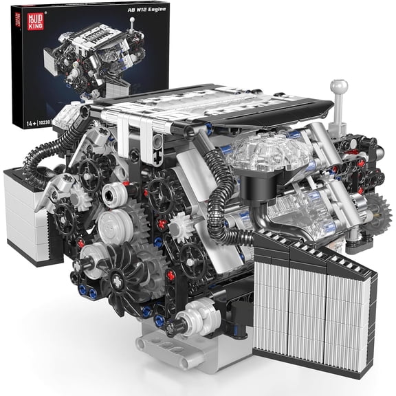 W12 Engine Toys Building Block, Model Engine Kit for Adults, V8 Engine Scale Model, 10230 STEM DIY Building Kits that Works, Blocks for Adults(871 Pieces)