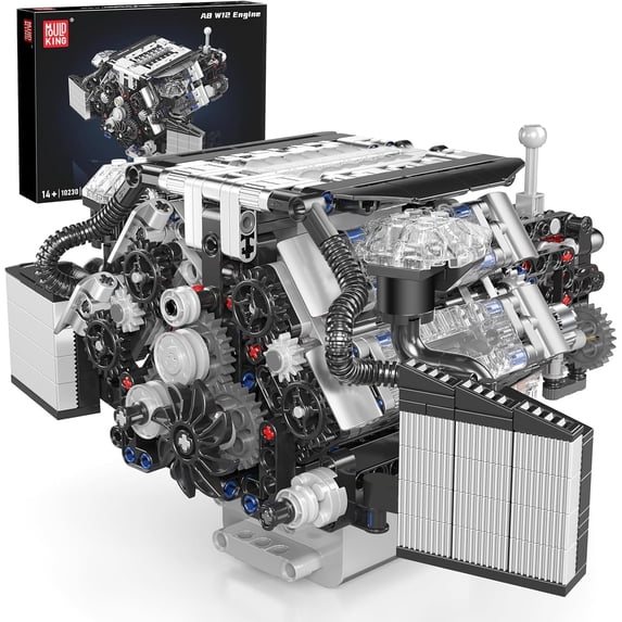 W12 Engine Toys Building Block, Model Engine Kit for Adults, V8 Engine Scale Model, 10230 STEM DIY Building Kits That Works, (871 Pieces)
