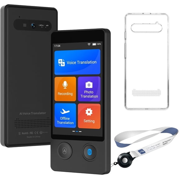 W12 Language Translator Device, 2026 Upgraded AI Translator No WiFi Needed, Support ChatGPT, 140+ Languages  Two-Way Translator, Offline/Photo Translation for Business Travel