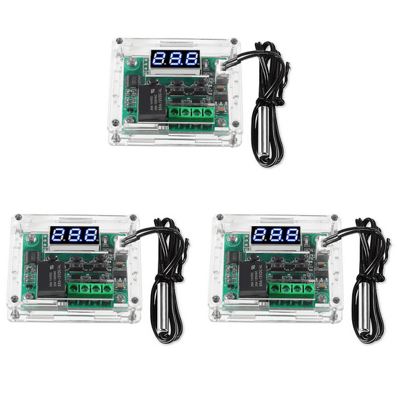 W1209 DC 12V Digital Temperature Controller Board -50-110C Electronic Temperature Temp Control Module Switch (3-Pack)