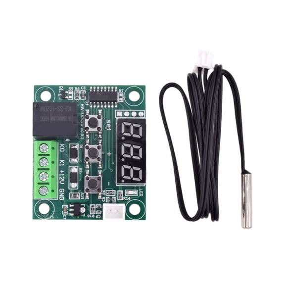 W1209 DC12V Digital Temperature Controller Module With Waterproof Sensor For Precise Heating And Cooling Control