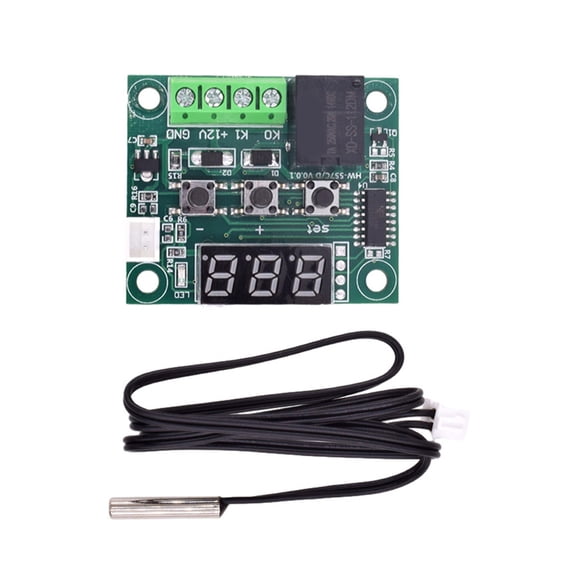 W1209 DC12V Digital Temperature Controller Module With Waterproof Sensoring For Precise Heating And Cooling Control