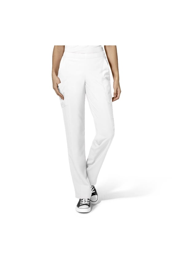 W123 Womens Flat Front Double Cargo Scrub Pants