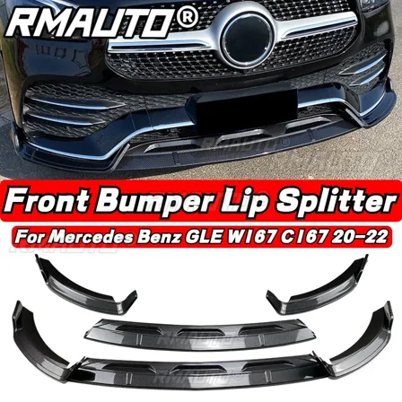 For Mercedes Benz W167 C167 GLE350 GLE450 2020-2022 Car Front Bumper Lip Splitter Spoiler Diffuser Body Kit Car Accessories