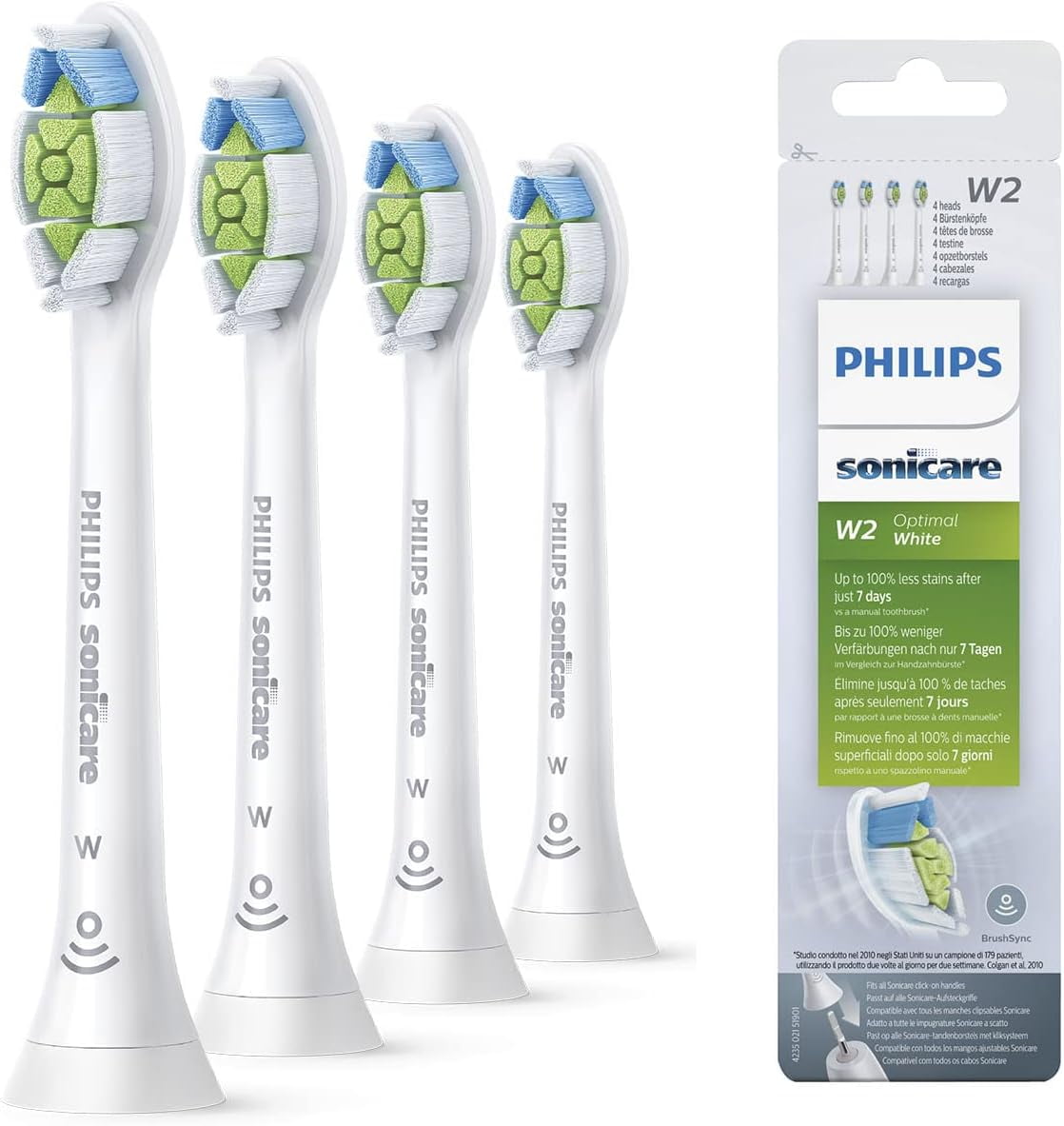 Philips Sonicare W2 Optimal White Sonic Toothbrush Heads Replacement