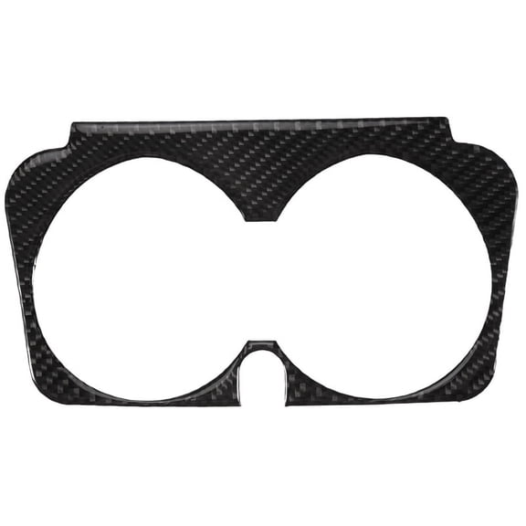 for W205 C Class C180 C200 C300 GLC Accessories Carbon Fiber Car Interior Cup Holder Frame Trim Stickers,1 x Cup holder frame sticker,Carbon fiber color