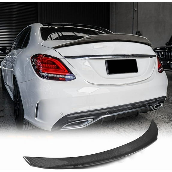 W205 Carbon Fiber Rear Trunk Spoiler Compatible with Mercedes Benz 2015-2021 C Class C300 C180 C200 C250 C400 C43 C63 AMG Sedan