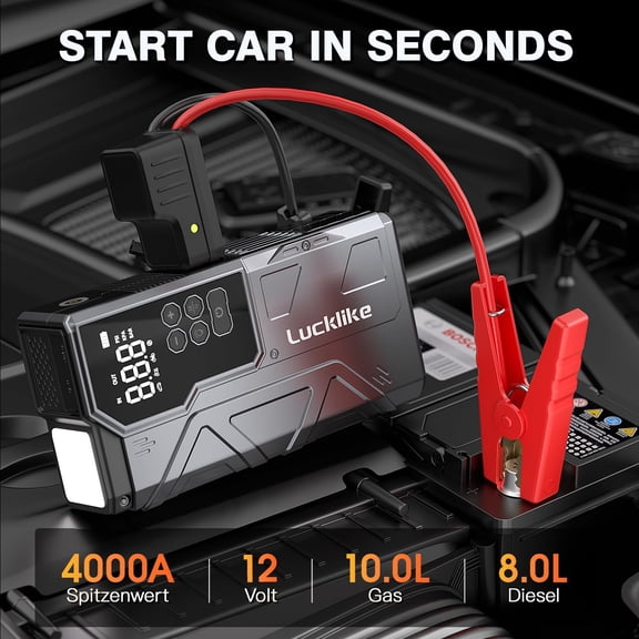 W210 4000A Jump Starter with Air Compressor