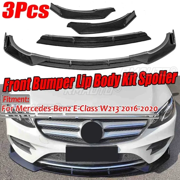 W213 Carbon Fiber Look Car Front Bumper Splitter Lip Diffuser Cover Trim For Mercedes For Benz E-Class W213 2016-2020 Body Kit