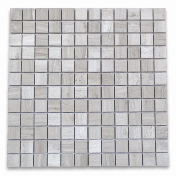 W24Xp Athens Silver Cream Haisa Light Marble 1X1 Square Mosaic Tile Polished