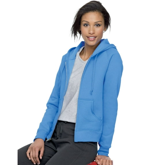 W280 Ecosmart Cotton-Rich Full-Zip Hoodie Women Sweatshirt Size 2 Extra Large, Carolina Blue
