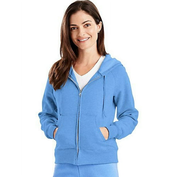 W280 Ecosmart Cotton-Rich Full-Zip Hoodie Women Sweatshirt Size Extra Large, Carolina Blue