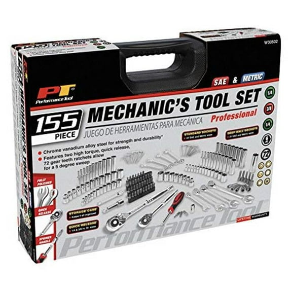 W30502 Mechanics Tool Set, 155 Piece