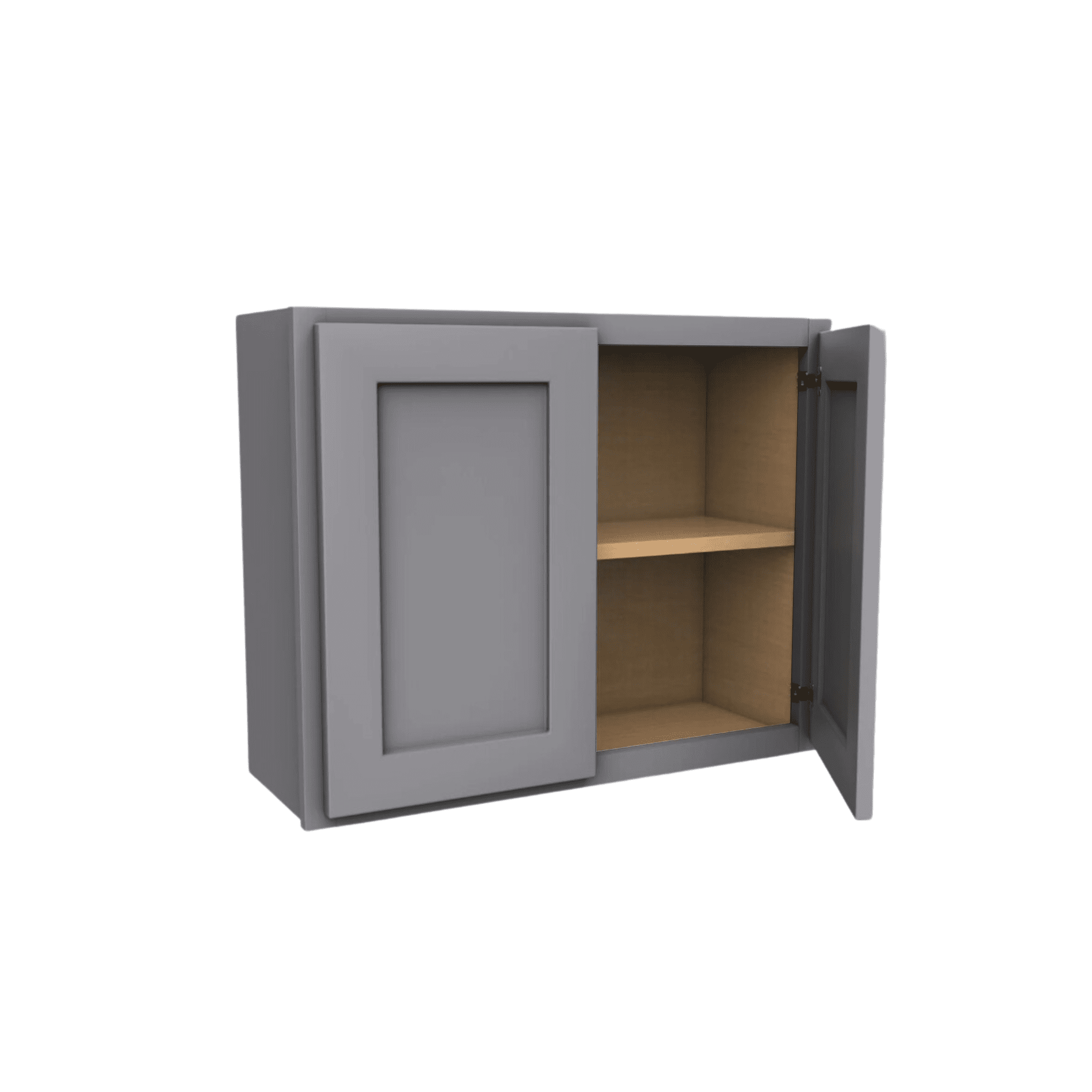 Dark Gray Shaker Birch Wall Cabinet with Premium Finish