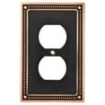 thumbnail image 1 of W35059-VBC Bronze & Copper Classic Beaded Single Duplex Cover Plate, 1 of 9
