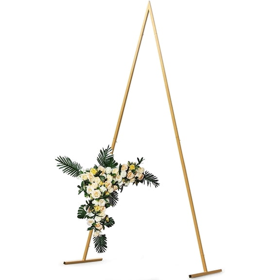 W4.1 x H8.2FT Metal Triangle Balloon Arch Frame Kit Wedding Arch for Ceremony Garden Arbor Wedding Background Decoration Arch Backdrop Stand for Parties Weddings Bridal Baby Shower Garden