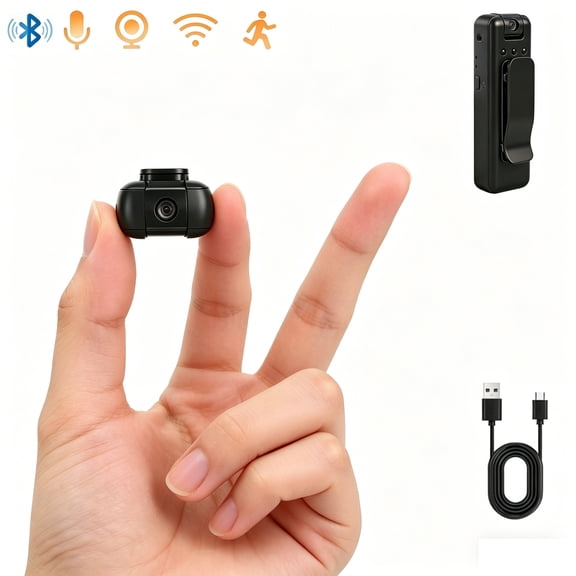 W4 Mini 4K Wearable Camera Recorder with Audio Video Recording, Night Vision for Security Work & Travel