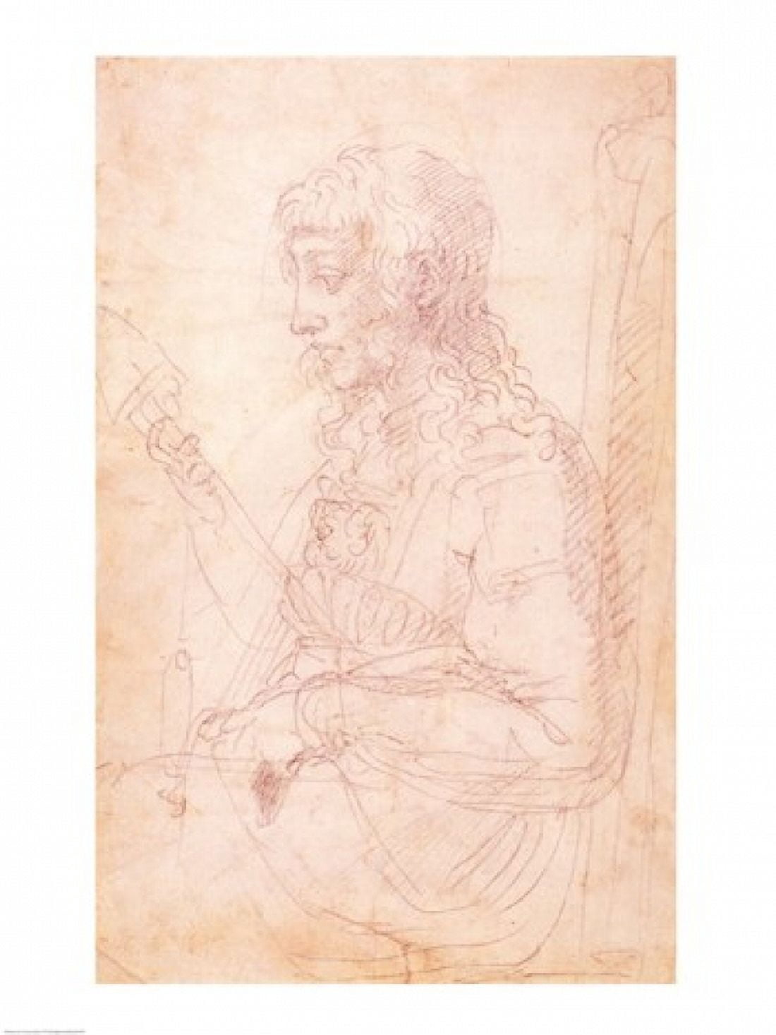 W40 Sketch of a female figure Canvas Art - Michelangelo Buonarroti (18 x 24)