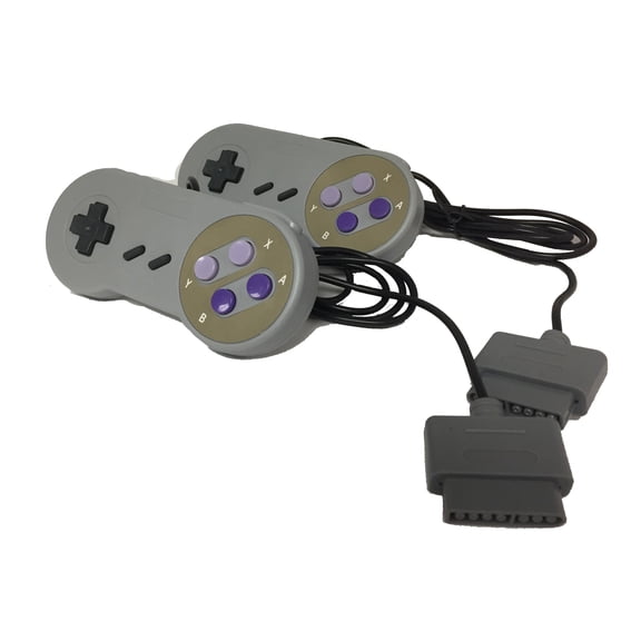 W4W Compatible Super Nintendo SNES Remote Control - 7 Pin Connector - Pack of Two Conrollers (2 Pack)