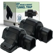 W4W Dual Entry Rat Trap - Enclosed Tunnel Helps Reduce Accidental Triggering, Guides Rats, Mice & Chipmunks - Quick-Kill Snap Design - Hides Catch for Easy Disposal - Indoor/Outdoor - Reusable-2 Pack