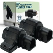 W4W Dual Entry Rat Trap - Enclosed Tunnel Helps Reduce Accidental Triggering, Guides Rats, Mice & Chipmunks - Quick-Kill Snap Design - Hides Catch for Easy Disposal - Indoor/Outdoor - Reusable-2 Pack