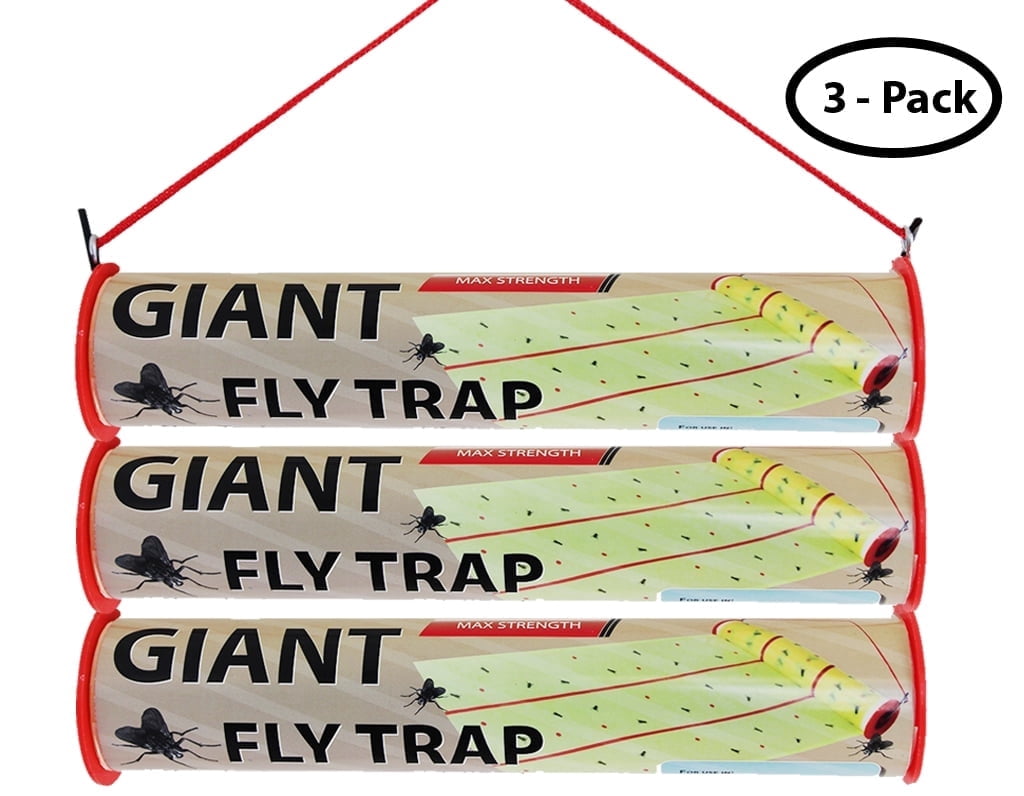 W4W Giant Sticky Fly Trap Roll - MAX Strength - Outdoor/Indoor - Non Toxic - for Flies and Other Bugs
