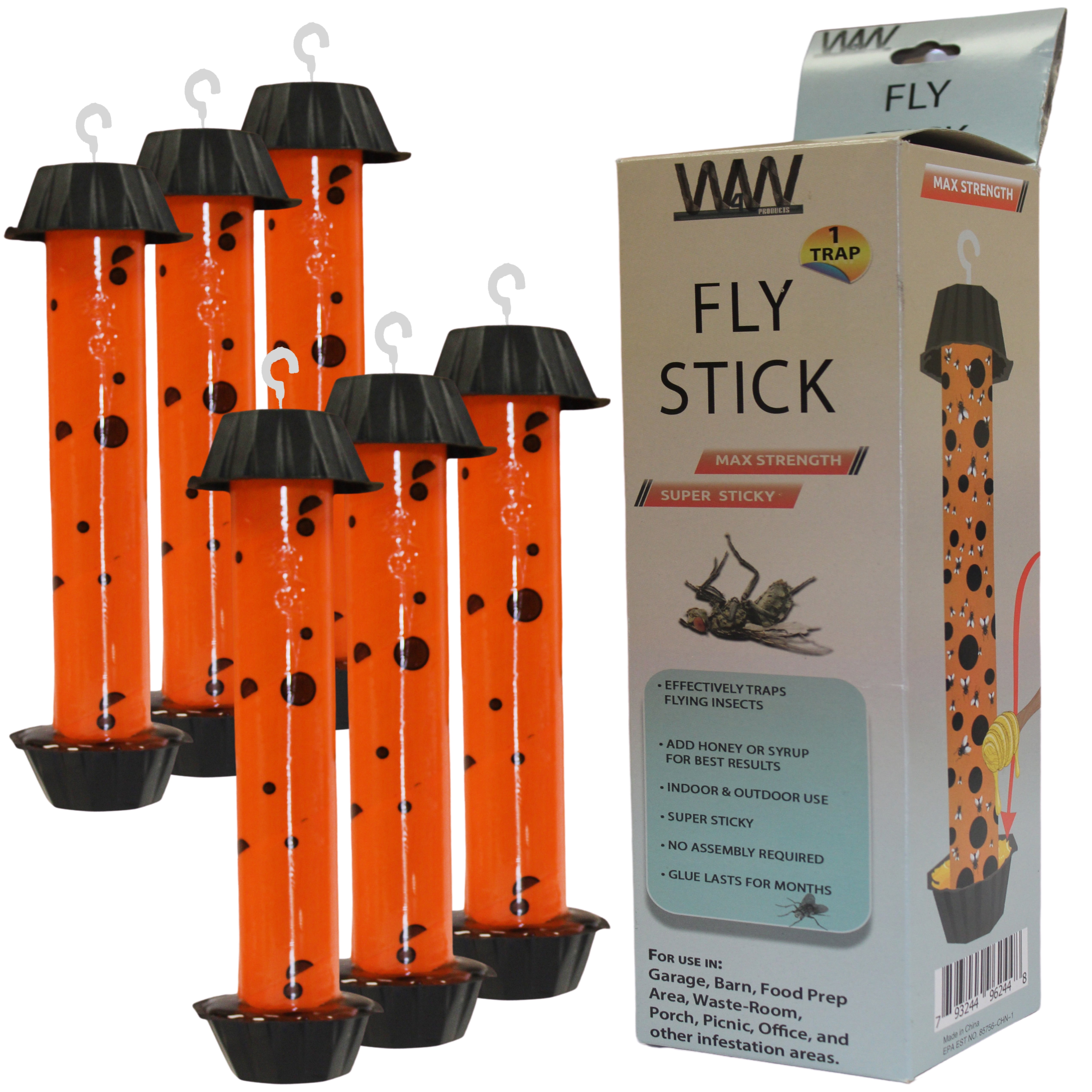 W4W Jumbo Fly Stick- Super Sticky Fly Trap, Bugs Flies & Insects