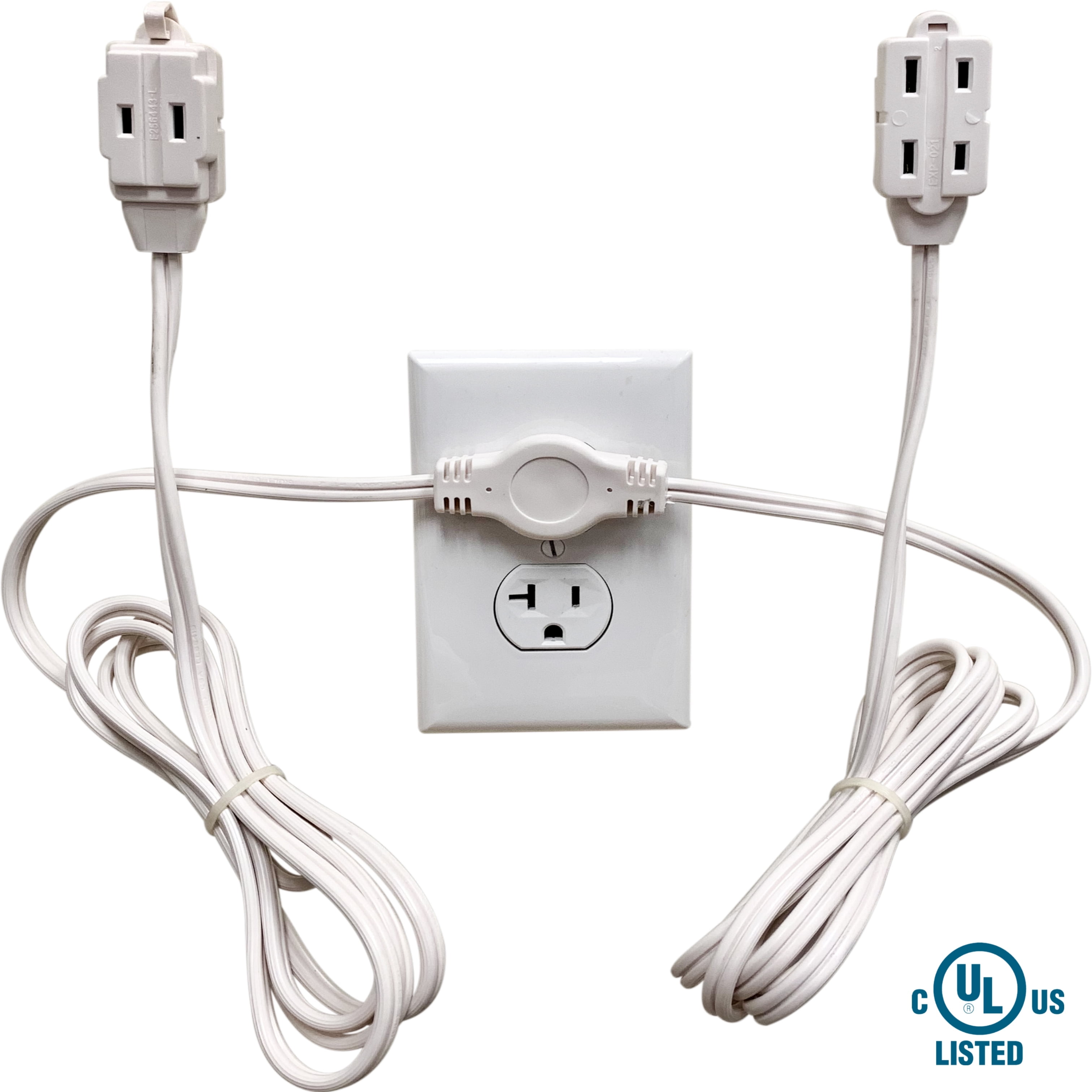 W4W Twin Head Extension Cord - 24ft Long Indoor Slim