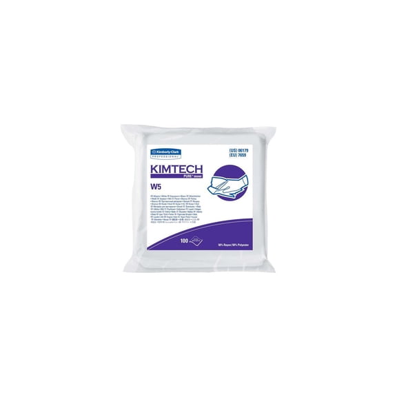 Kimberly-Clark 06179 9 x 9 in. W5 Critical Task Wipers Flat Double Bag with Spunlace, White - Pack of 100 - 5 per Case