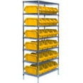 thumbnail image 1 of W7-18-26 Chrome Wire Shelving with 26 QuickPick Double Open Bins, Yellow - 18 x 36 x 74 in., 1 of 1
