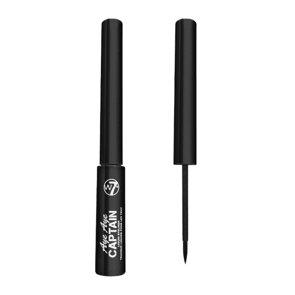 W7 Aye Aye Captain Liquid Eyeliner - Long-Lasting Black Liquid Precision Liner