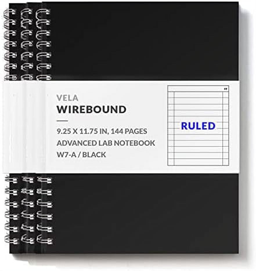 W7 Expanded Wirebound Lab Notebook, 9.25 x 11.75 in (23.5 x 30 cm), 144