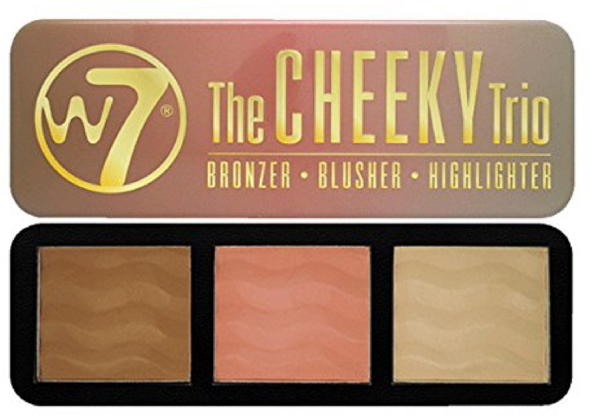 W7 The Cheeky Trio Bronzer, Blusher & Highlighter Powder Palette 0.74
