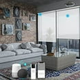 thumbnail image 1 of (W78 x H72,White)HILADUO Motorized Roller Shades Light Filter Window Roller Blinds Outside Mount Zigbee Motor Blind Shade Mobile Phone Remote Control Compatible Alexa Google Via Tuya Hub, 1 of 8