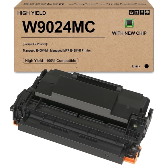 W9024 W9024MC Black Toner Cartridges with New Chip Replacement for Managed E40040dn Managed MFP E42540f Printer.11,800 Pages
