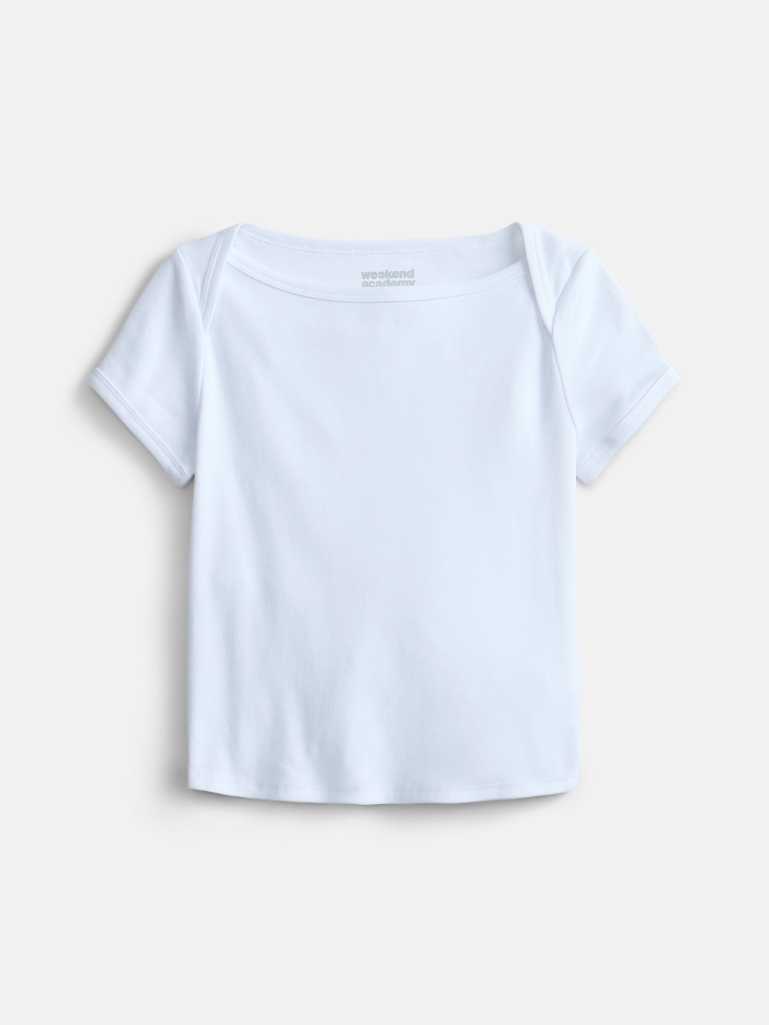 Weekend Academy Girls Boat Neck Tee with Short Sleeves, Sizes 4-18