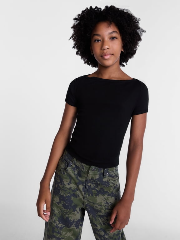 Girls Boat Neck Tee, Sizes 4-18